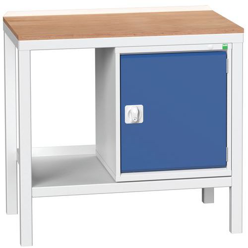 Stoły warsztatowe Bott Verso Weld z szafką, szer. 100 i 150 cm, multipleks/stal