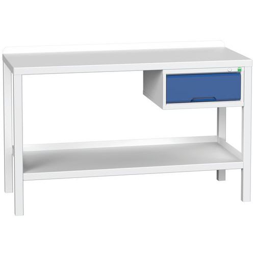 Stoły warsztatowe Bott Verso Weld z szufladą, szer. 100 i 150 cm, multipleks/stal