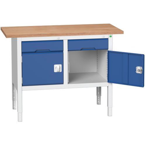 Stoły warsztatowe Bott Verso Storage, 83-93 x 125 x 60 cm, różne wyposażenie, multipleks