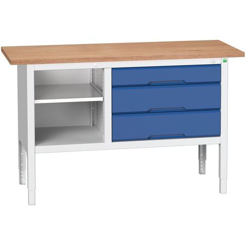 Stoły warsztatowe Bott Verso Storage, 83-93 x 150 x 60 cm, różne wyposażenie, multipleks