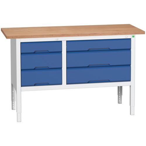 Stoły warsztatowe Bott Verso Storage, 83-93 x 150 x 60 cm, różne wyposażenie, multipleks