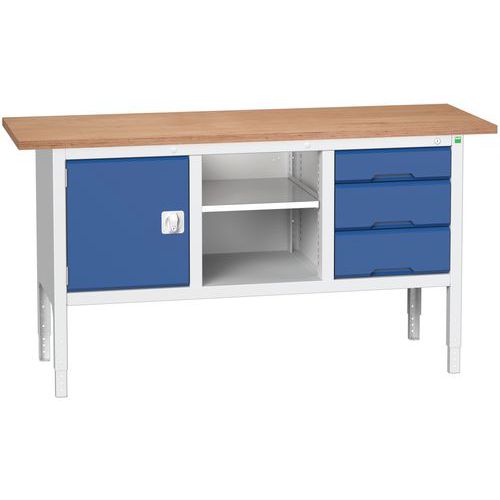 Stoły warsztatowe Bott Verso Storage, 83-93 x 175 x 60 cm, różne wyposażenie, multipleks