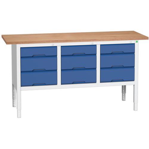 Stoły warsztatowe Bott Verso Storage, 83-93 x 175 x 60 cm, różne wyposażenie, multipleks