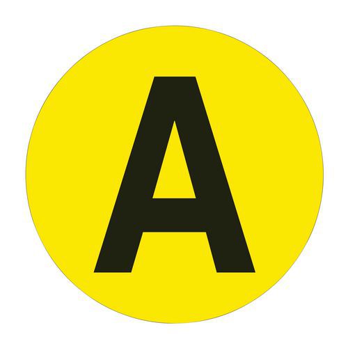 Okrągły samoprzylepny znacznik podłogowy, litery A - Z
