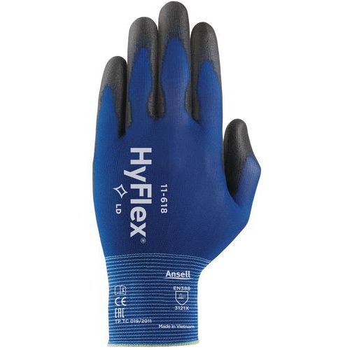 Rękawice nylonowe Ansell HyFlex® 11-618 częściowo powlekane poliuretanem