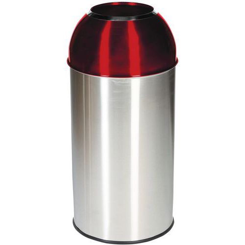 Metalowe kosze Manutan Expert Dome na odpady segregowane EKO, pojemność 40 l