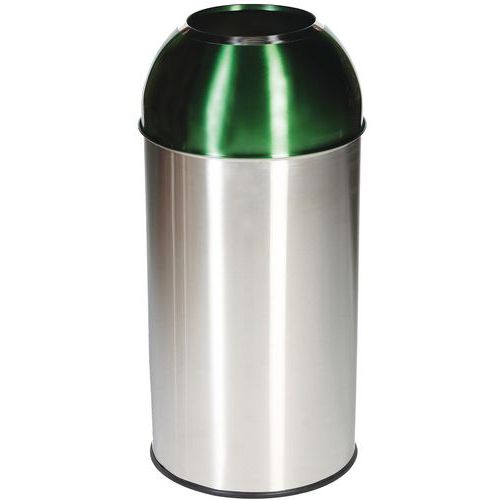 Metalowe kosze Manutan Expert Dome na odpady segregowane EKO, pojemność 40 l