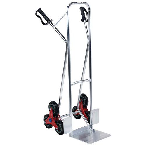 Aluminiowy schodowy wózek transportowy Manutan Expert RU52 z pełnymi kołami, do 150 kg Aluminiowy schodowy wózek transportowy Manutan Expert RU52 z pełnymi kołami, do 150 kg