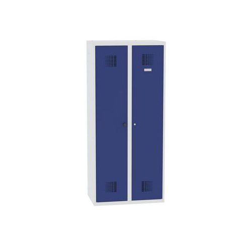 Spawane szafki sprzątaczek Chloe, 2 przegródki, szerokość 800 mm, zamek cylindryczny