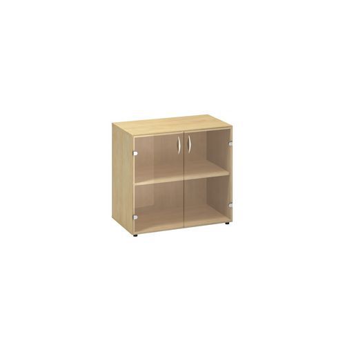 Szafki niskie szerokie Alfa 500, 74,2 x 80 x 45,8 cm, ze szklanymi drzwiami
