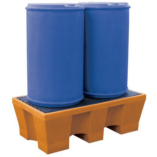 Plastikowe wanny wychwytowe Manutan Expert z rusztem, pojemność 225 – 450 l
