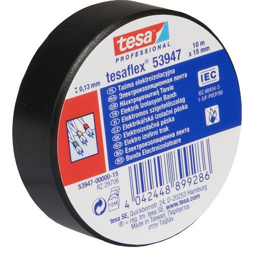 Taśmy elektroizolacyjne PVC Tesa, szerokość 15 mm