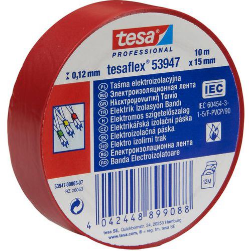 Taśmy elektroizolacyjne PVC Tesa, szerokość 15 mm