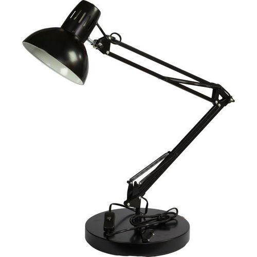 Lampy stołowe biurowe Poppins black z zaciskiem i podstawą