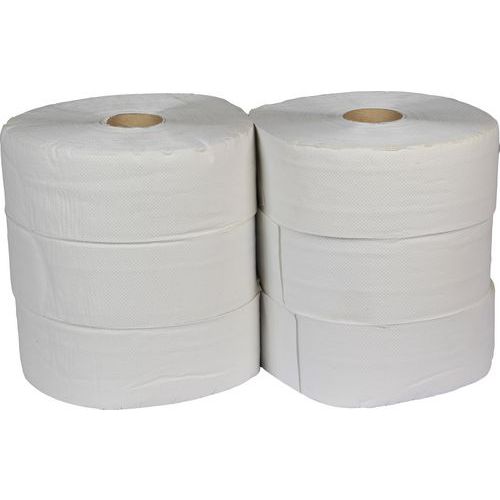 Papier toaletowy Jumbo 2-warstwowy, 28 cm, 260 m, 75% biały, 6 rolek