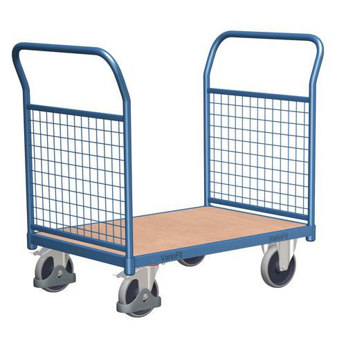 Wózek platformowy z dwoma uchwytami z wypełnieniem z kratownicy, do 400 kg