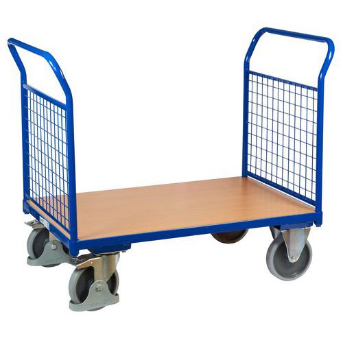 Wózki platformowe z dwoma uchwytami z wypełnieniem z kratownicy, do 500 kg