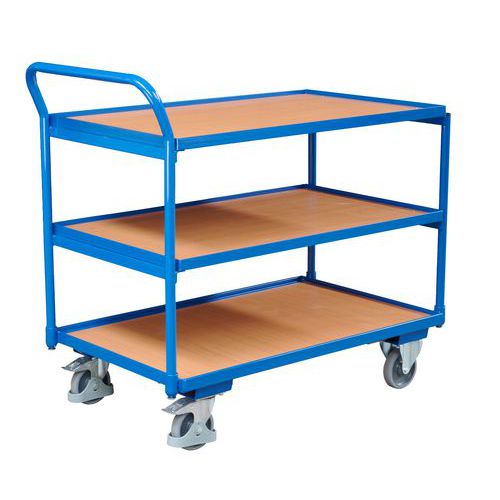 Wózki półkowe z uchwytem, do 250 kg, 3 półki