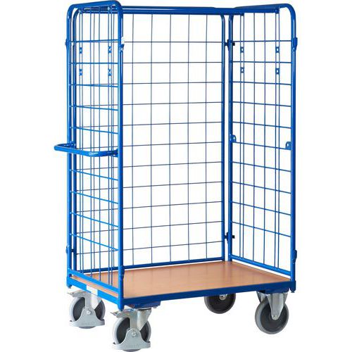 Wózki wysokiego składowania z 3 bokami z siatki, do 400 - 500 kg, 1 półka