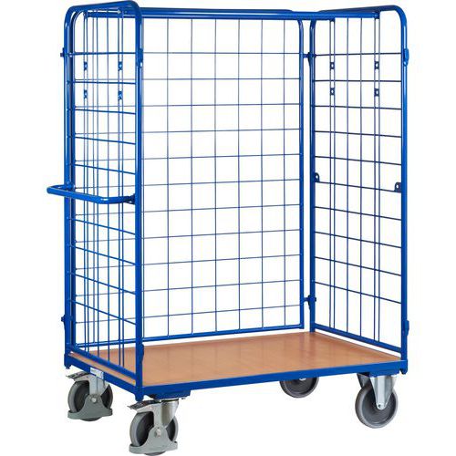 Wózki wysokiego składowania z 3 bokami z siatki, do 400 - 500 kg, 1 półka