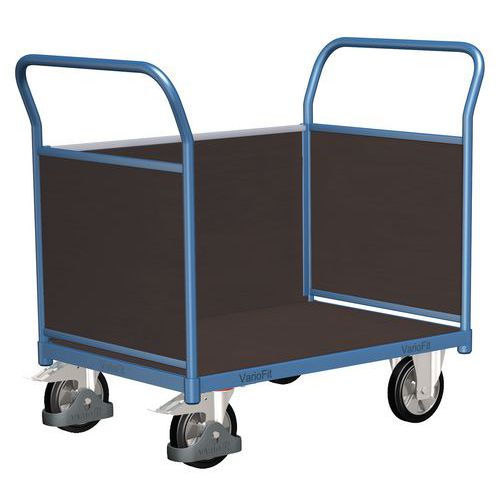 Wózki platformowe z dwoma uchwytami z pełnym wypełnieniem i ścianką boczną, do 1000 kg
