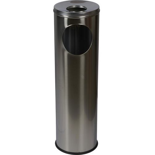 Metalowe kosze na śmieci Pillar z popielnicą, pojemność 15 l