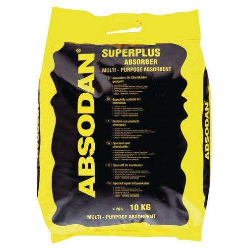 Sorbent sypki Absodan Super Plus, pojemność wchłaniania 10,5 l, opakowanie 10 kg