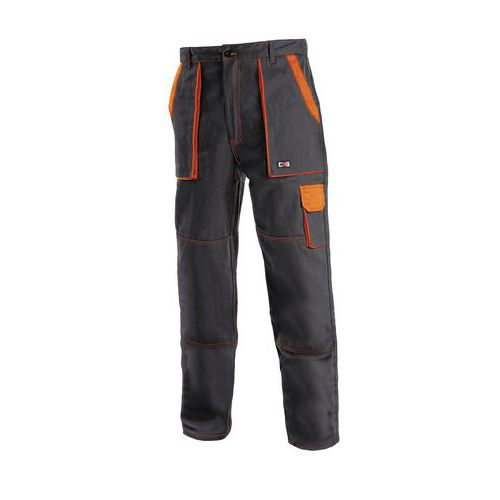 Męskie spodnie monterskie CXS, czarne/pomarańczowe