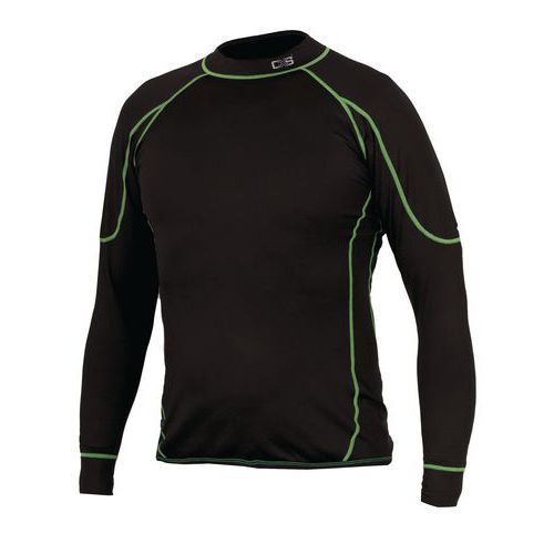 Męska koszulka termoaktywna z długim rękawem, czarna/zielona