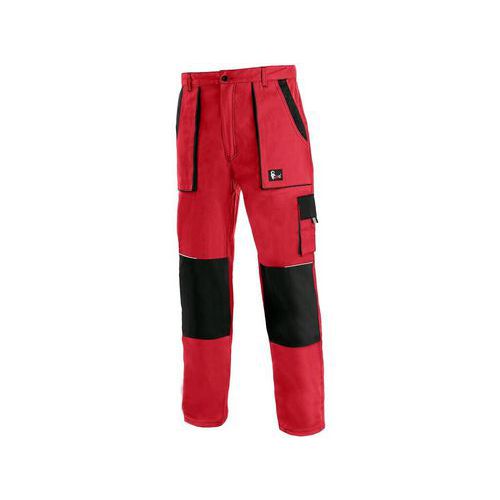 Damskie spodnie monterskie CXS, czerwone/czarne