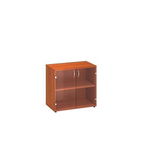 Szafki niskie szerokie Alfa 500, 74,2 x 80 x 45,8 cm, ze szklanymi drzwiami