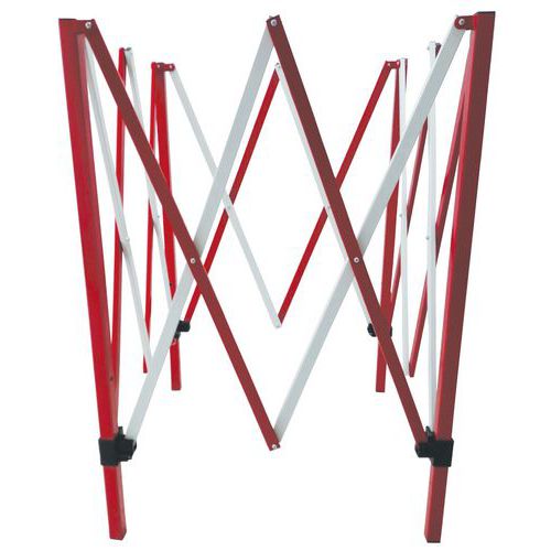 Kwadratowa metalowa barierka mobilna Manutan Expert, składana, długość 130 x 130 cm