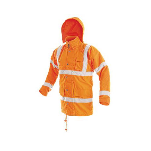Męska zimowa nieprzemakalna kurtka odblaskowa CXS, pomarańczowa