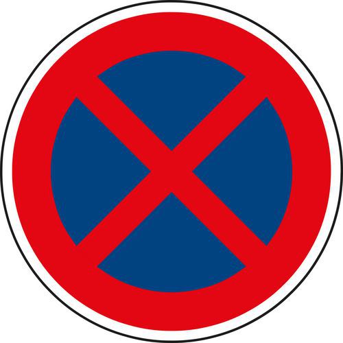 Znak drogowy Zakaz zatrzymywania (B28)