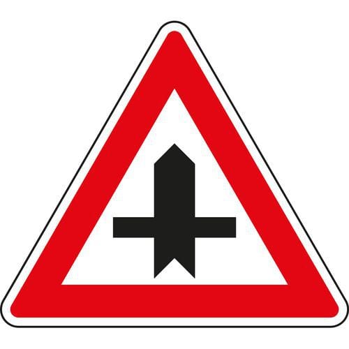Znak drogowy Skrzyżowanie z boczną drogą lądową (P1)