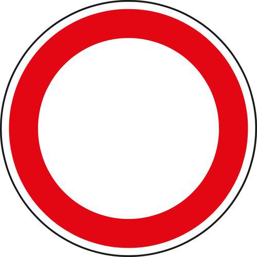 Znak drogowy Zakaz wjazdu wszelkich pojazdów (w obu kierunkach) (B1)