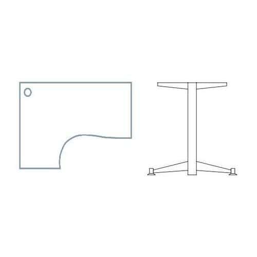 Stół biurowy Codo, 180 (75) x 95 (57) x 75 cm, wersja narożna, lewa