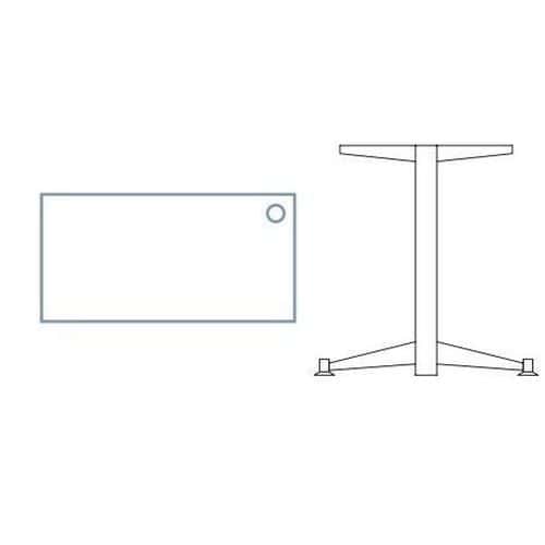 Stół biurowy Codo, 160 x 80 x 75 cm, wersja prosta