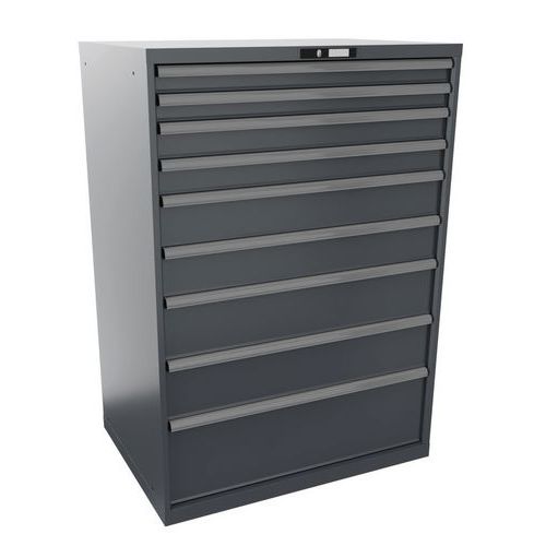 Szafki warsztatowe z szufladami Lista, 1023x725x1450 mm, 10 szuflad