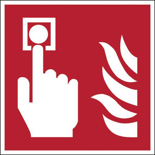 Kwadratowe znaki bezpieczeństwa pożarowego - Czujka przeciwpożarowa - fotoluminescencyjna, polipropylen