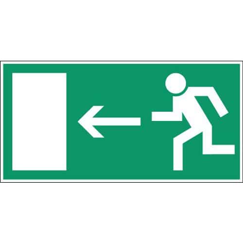 Znak ewakuacji awaryjnej - wyjście awaryjne w lewo - naklejka