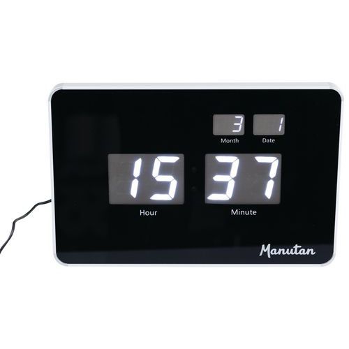 Zegar cyfrowy LED DG1 Manutan Expert, szerokość 38 cm