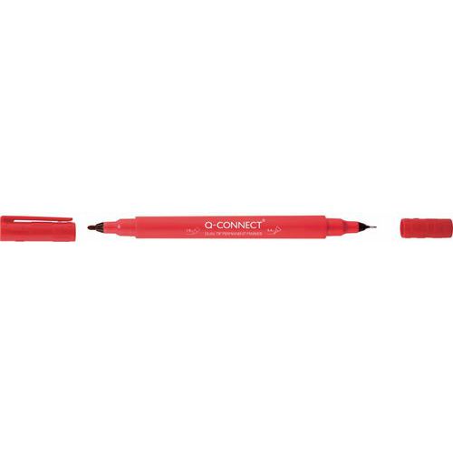 Marker do płyt CD/DVD Q-CONNECT, Dual, 0,4mm i 1 mm (linia)