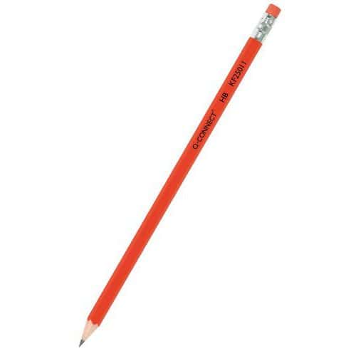 Ołówek drewniany z gumką Q-CONNECT HB, lakierowany, zawieszka