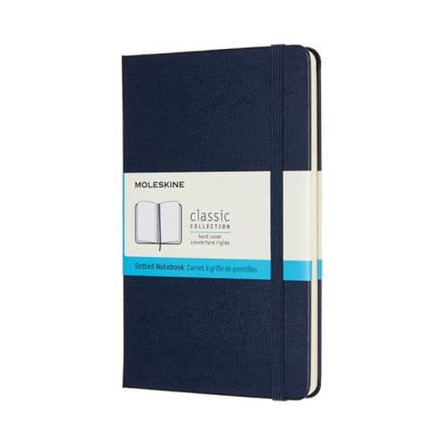 Notes MOLESKINE Classic M (11,5x18 cm) w kropki, twarda oprawa, sapphire blue, 208 stron, niebieski