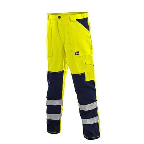 Spodnie CXS NORWICH, męskie, ostrzegawcze, kolor żółto-niebieski