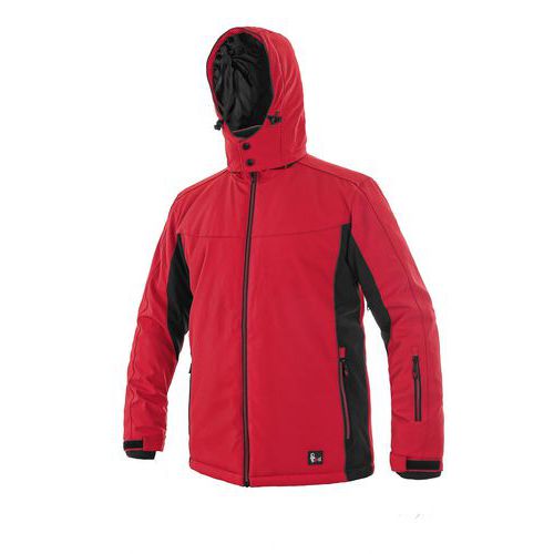 Kurtka VEGAS, męska, softshell, zimowa, kolor czerwono-czarny
