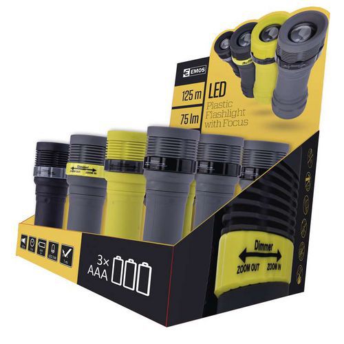 Zestaw latarek LED Emos Fokus, zasięg świecenia: 125 m, 12 szt.