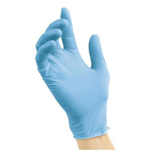 Rękawice jednorazowe nitrylowe Manutan Expert Chef, niebieskie