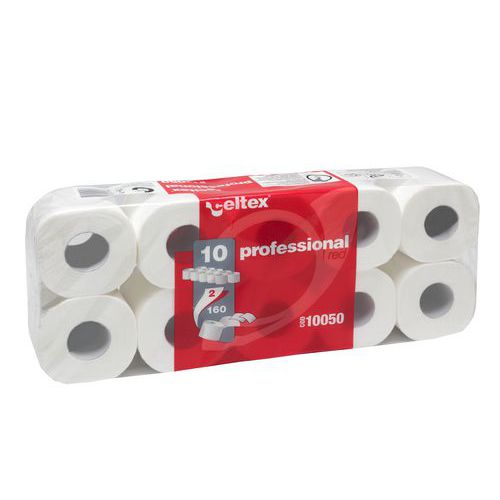 Papier toaletowy Celtex Professional 2-warstwowy, 11 cm, 17,6 m, 100% biały, 10 rolek